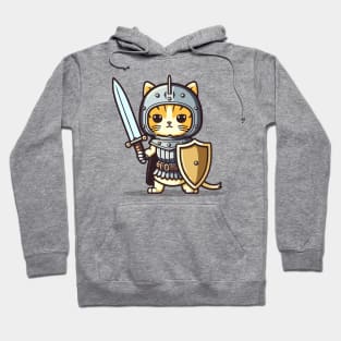 Adorable Cat Knight || Medieval Kitten Warrior Hoodie